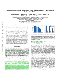 Denoising Distantly Supervised Named Entity Recognition via a
  Hypergeometric Probabilistic Model