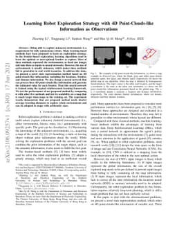 Learning Robot Exploration Strategy with 4D Point-Clouds-like
  Information as Observations