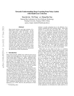 Towards Understanding Deep Learning from Noisy Labels with Small-Loss
  Criterion