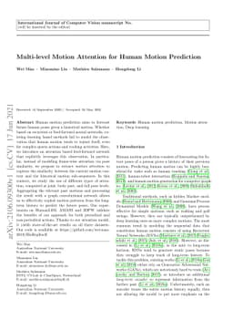 Multi-level Motion Attention for Human Motion Prediction
