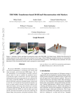 THUNDR: Transformer-based 3D HUmaN Reconstruction with Markers