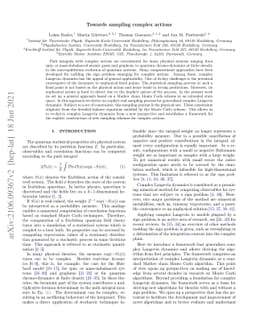 Towards sampling complex actions