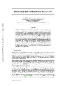 Differentially Private Hamiltonian Monte Carlo