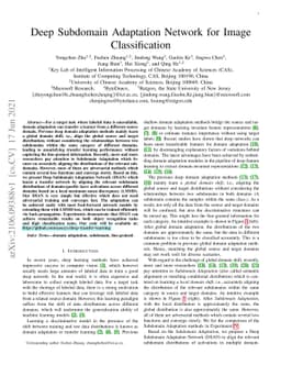 Deep Subdomain Adaptation Network for Image Classification