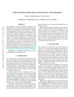 using multiple losses for accurate facial age estimation