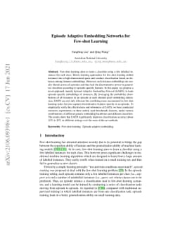 Episode Adaptive Embedding Networks for Few-shot Learning