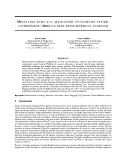 Modelling resource allocation in uncertain system environment through
  deep reinforcement learning