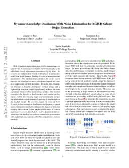 Dynamic Knowledge Distillation With Noise Elimination for RGB-D Salient
  Object Detection