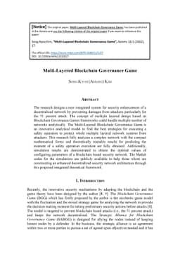 Multi-Layered Blockchain Governance Game