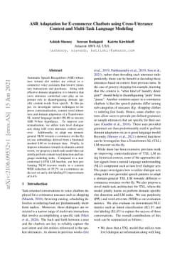 ASR Adaptation for E-commerce Chatbots using Cross-Utterance Context and
  Multi-Task Language Modeling