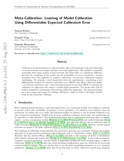 Meta-Calibration: Learning of Model Calibration Using Differentiable
  Expected Calibration Error