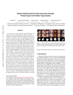 Robust Model-based Face Reconstruction through Weakly-Supervised Outlier
  Segmentation