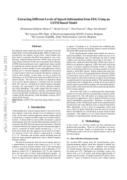 Extracting Different Levels of Speech Information from EEG Using an
  LSTM-Based Model