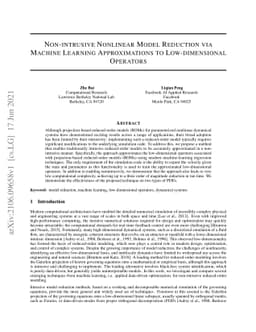 Non-intrusive Nonlinear Model Reduction via Machine Learning
  Approximations to Low-dimensional Operators