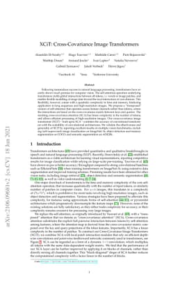 XCiT: Cross-Covariance Image Transformers
