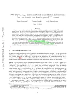PAC-Bayes, MAC-Bayes and Conditional Mutual Information: Fast rate
  bounds that handle general VC classes
