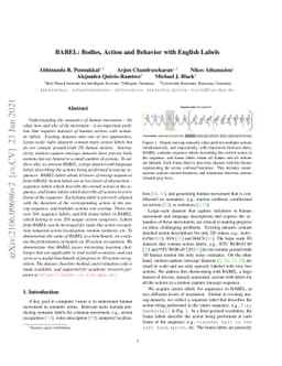 BABEL: Bodies, Action and Behavior with English Labels