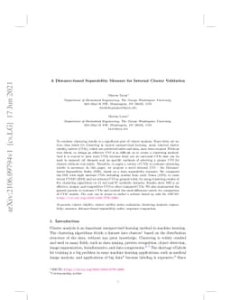A Distance-based Separability Measure for Internal Cluster Validation