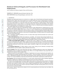 Hardware-Enforced Integrity and Provenance for Distributed Code
  Deployments