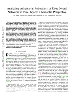 Analyzing Adversarial Robustness of Deep Neural Networks in Pixel Space:
  a Semantic Perspective
