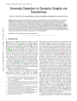 Anomaly Detection in Dynamic Graphs via Transformer