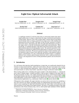 Light Lies: Optical Adversarial Attack