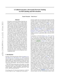 A Unified Generative Adversarial Network Training via Self-Labeling and
  Self-Attention