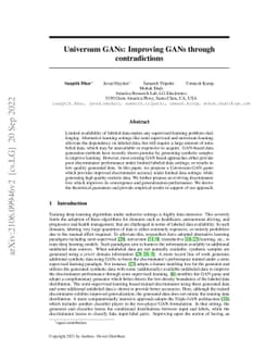 Universum GANs: Improving GANs through contradictions