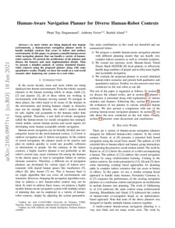 Human-Aware Navigation Planner for Diverse Human-Robot Contexts