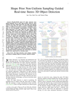 Shape Prior Non-Uniform Sampling Guided Real-time Stereo 3D Object
  Detection