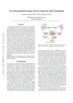 Zero-Shot Federated Learning with New Classes for Audio Classification