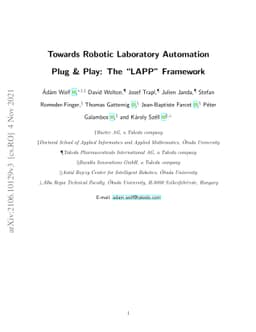 Towards Robotic Laboratory Automation Plug & Play: The "LAPP" Framework