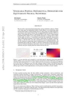 Steerable Partial Differential Operators for Equivariant Neural Networks