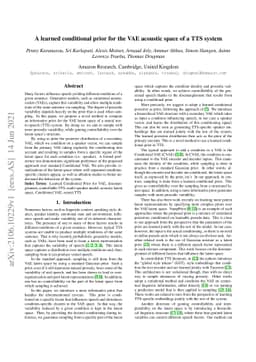 A learned conditional prior for the VAE acoustic space of a TTS system