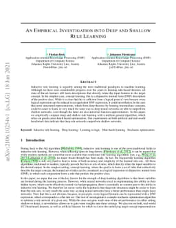 An Empirical Investigation into Deep and Shallow Rule Learning
