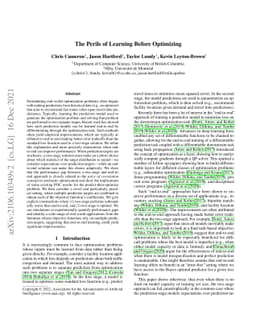 The Perils of Learning Before Optimizing