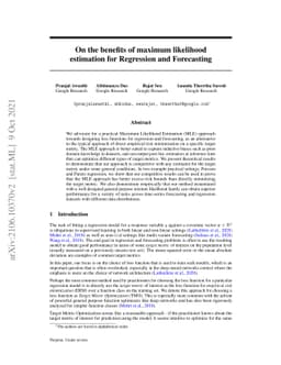 On the benefits of maximum likelihood estimation for Regression and
  Forecasting