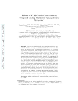 Effects of VLSI Circuit Constraints on Temporal-Coding Multilayer
  Spiking Neural Networks
