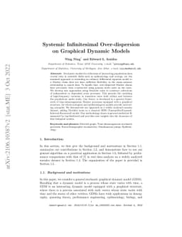 Systemic Infinitesimal Over-dispersion on Graphical Dynamic Models