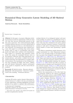 Dynamical Deep Generative Latent Modeling of 3D Skeletal Motion