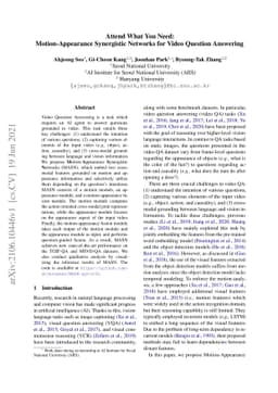 Attend What You Need: Motion-Appearance Synergistic Networks for Video
  Question Answering