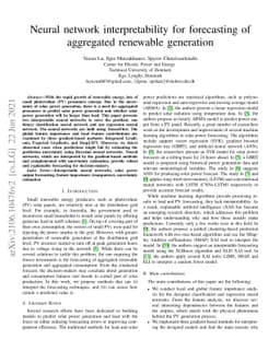 Neural network interpretability for forecasting of aggregated renewable
  generation