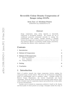 Reversible Colour Density Compression of Images using cGANs