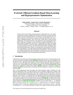 EvoGrad: Efficient Gradient-Based Meta-Learning and Hyperparameter
  Optimization