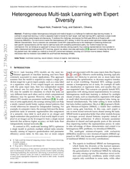 Heterogeneous Multi-task Learning with Expert Diversity