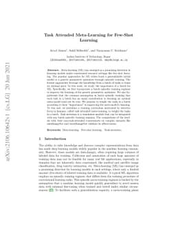 Task Attended Meta-Learning for Few-Shot Learning