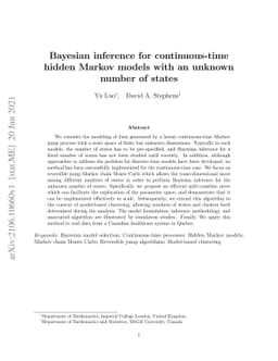 Bayesian inference for continuous-time hidden Markov models with an
  unknown number of states