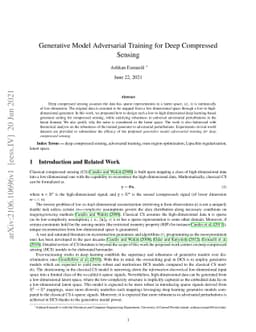 Generative Model Adversarial Training for Deep Compressed Sensing