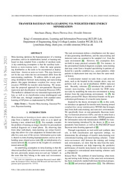 Transfer Bayesian Meta-learning via Weighted Free Energy Minimization