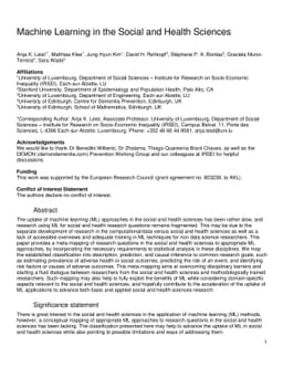 Machine learning in the social and health sciences